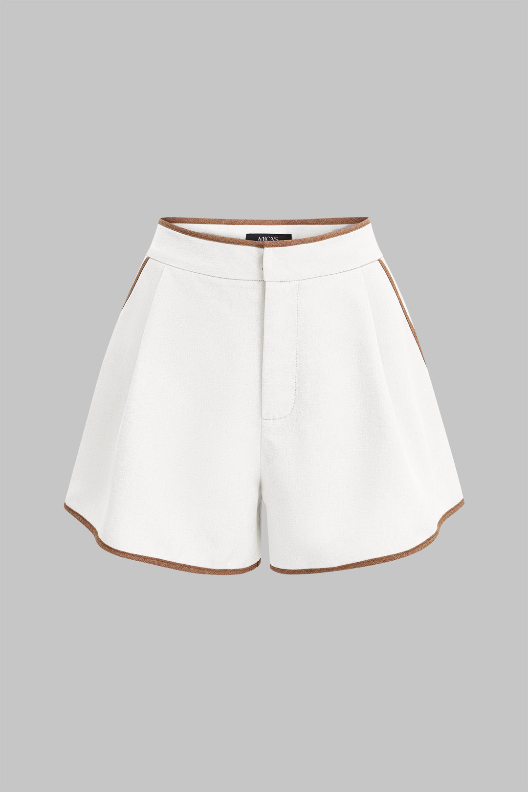 "Contrast Binding High Waist Shorts"