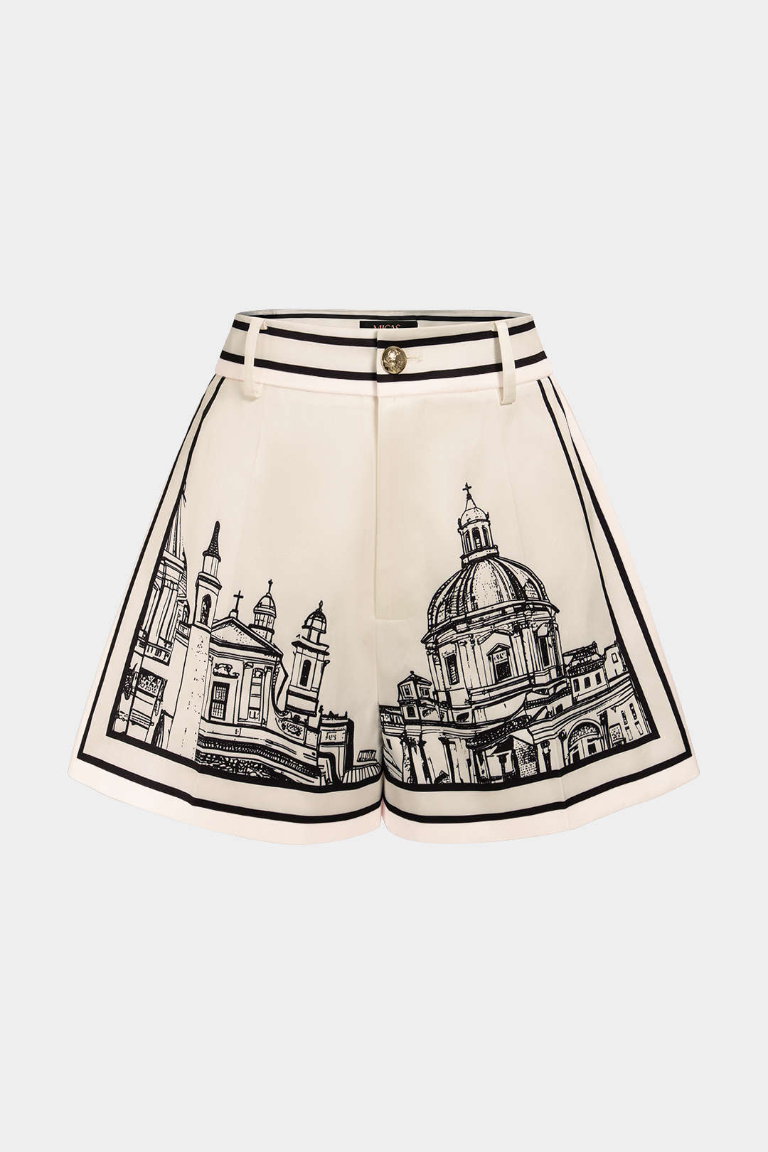 "Artistic Print Satin Shorts"