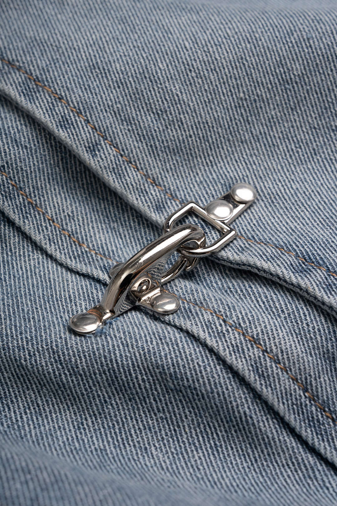 "Denim Asymmetrical Button Tank Top"