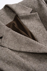 "Button Notched Lapel Belted Blazer"