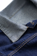 "Denim Button Patchwork Outerwear"