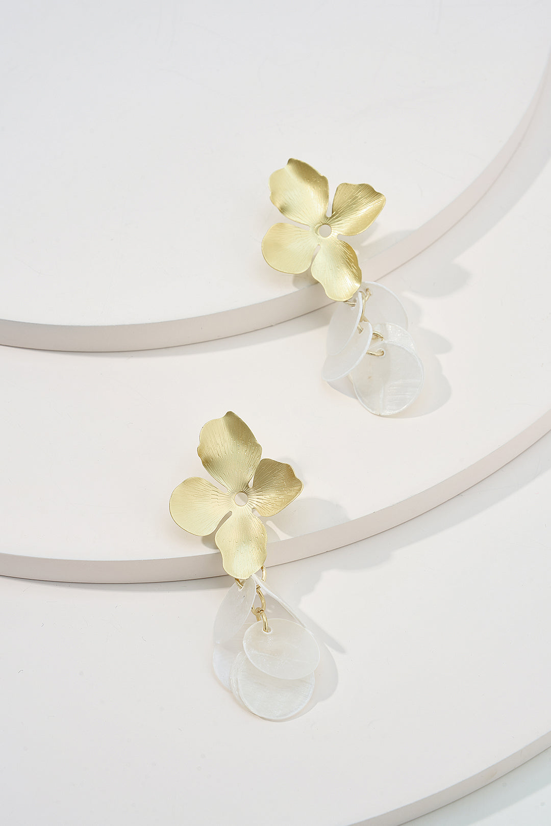 "Alloy 3D Floral Fringe Earrings"