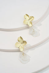"Alloy 3D Floral Fringe Earrings"