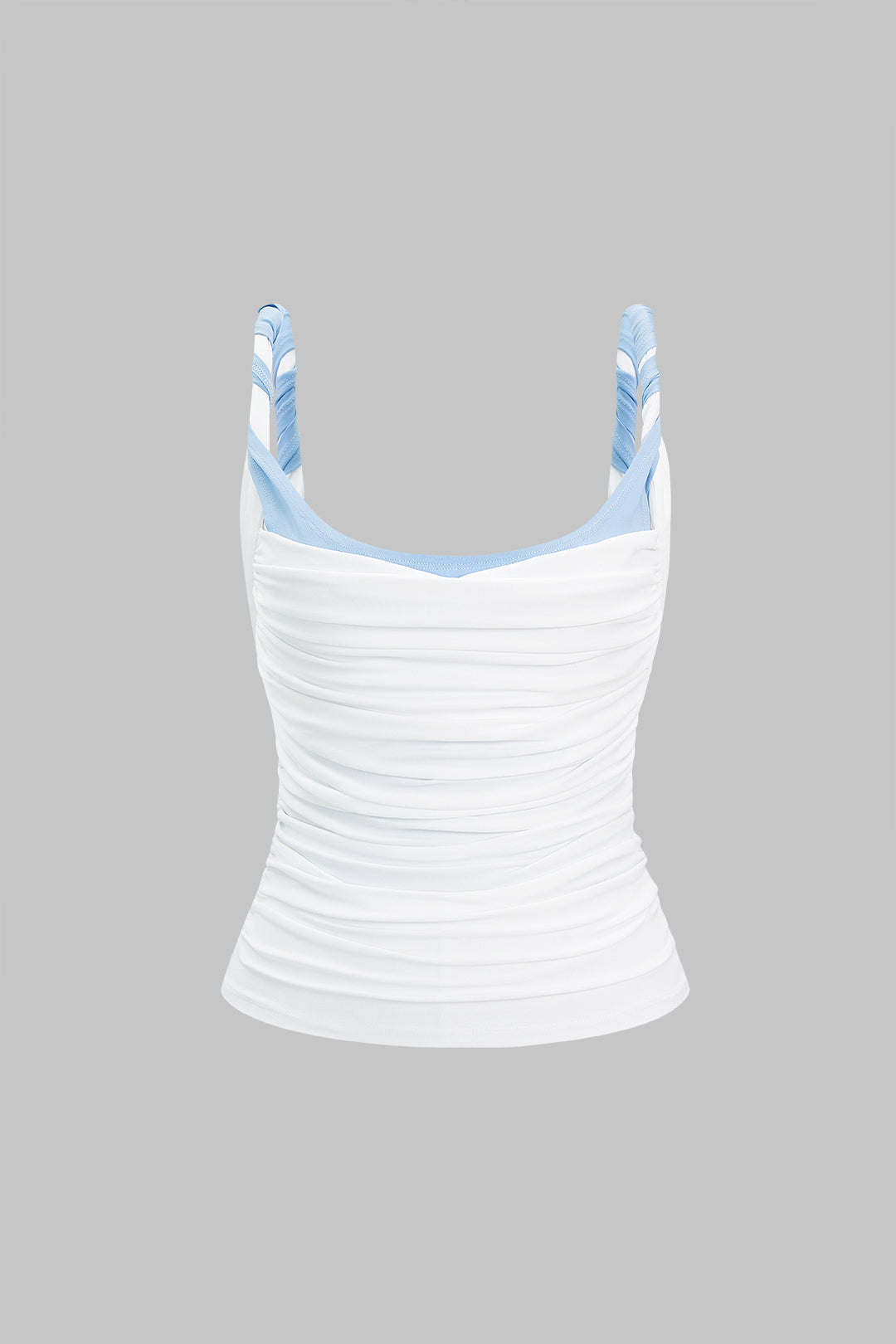 "Contrast Twist Knot Ruched Cami Top"