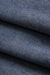 "Denim Frayed High Waist Skirt"