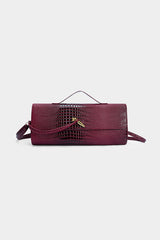 "Crocodile Skin Pattern Faux Leather Clutch Bag"