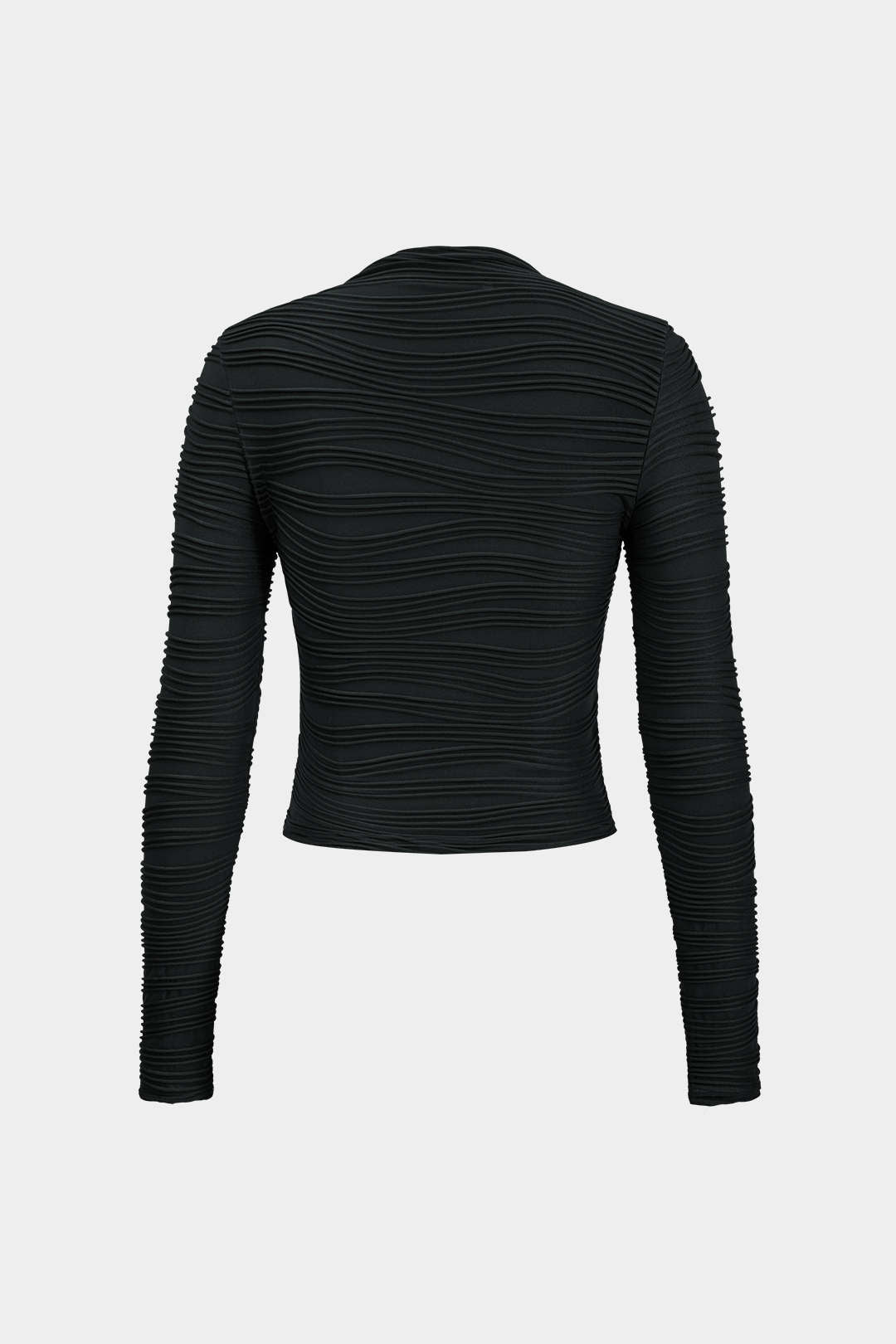 "Basic Textured Long-Sleeve Top"