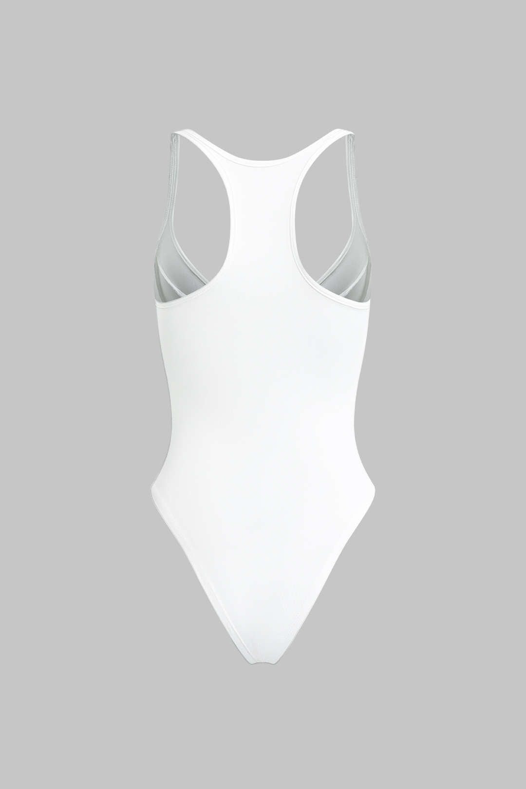 "Basic Solid Deep-V Neck Bustier Sleeveless Bodysuit"