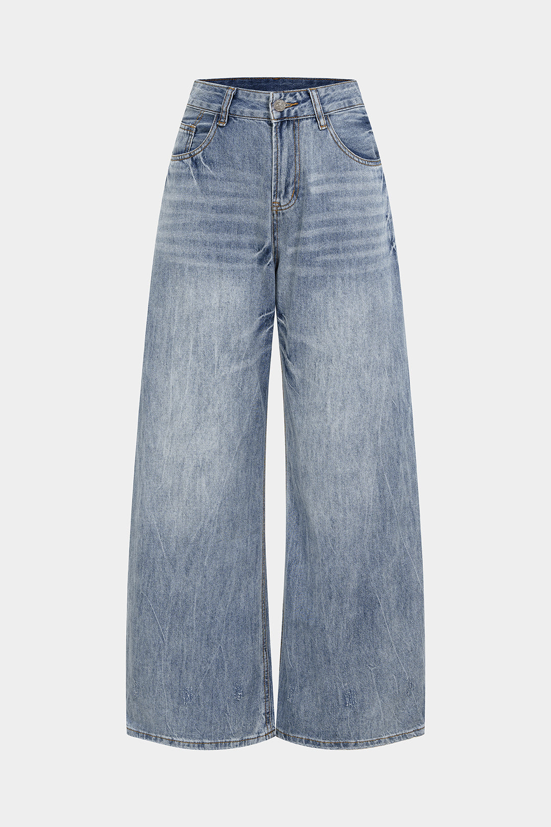 "Denim High Waist Wide Leg Jeans"