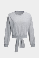 "Cut Out Backless Strappy Long-Sleeve Top"