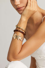 "Alloy Floral Beaded Bracelets"