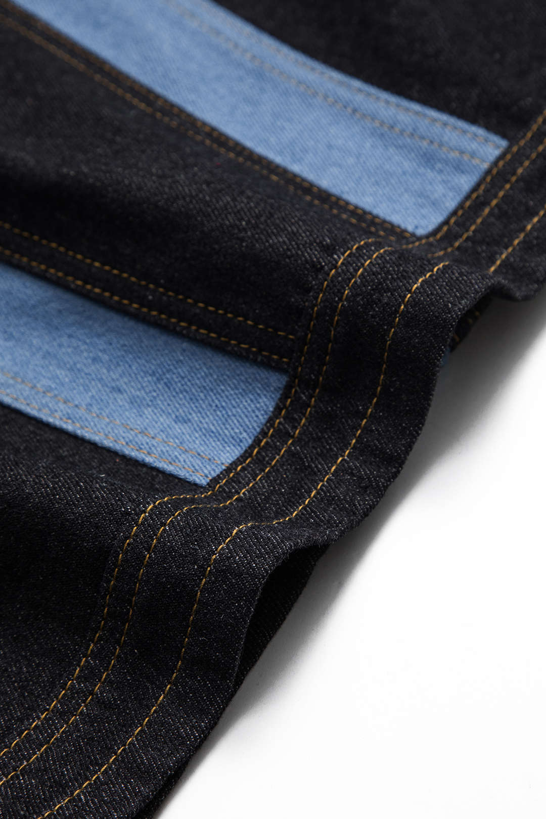 "Contrast Denim Patchwork Zipper Bustier Dress"