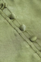 "Asymmetric Hem Split Button Decor Skirt"