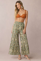 "Bohemian Print High Waist Wide Leg Pants"