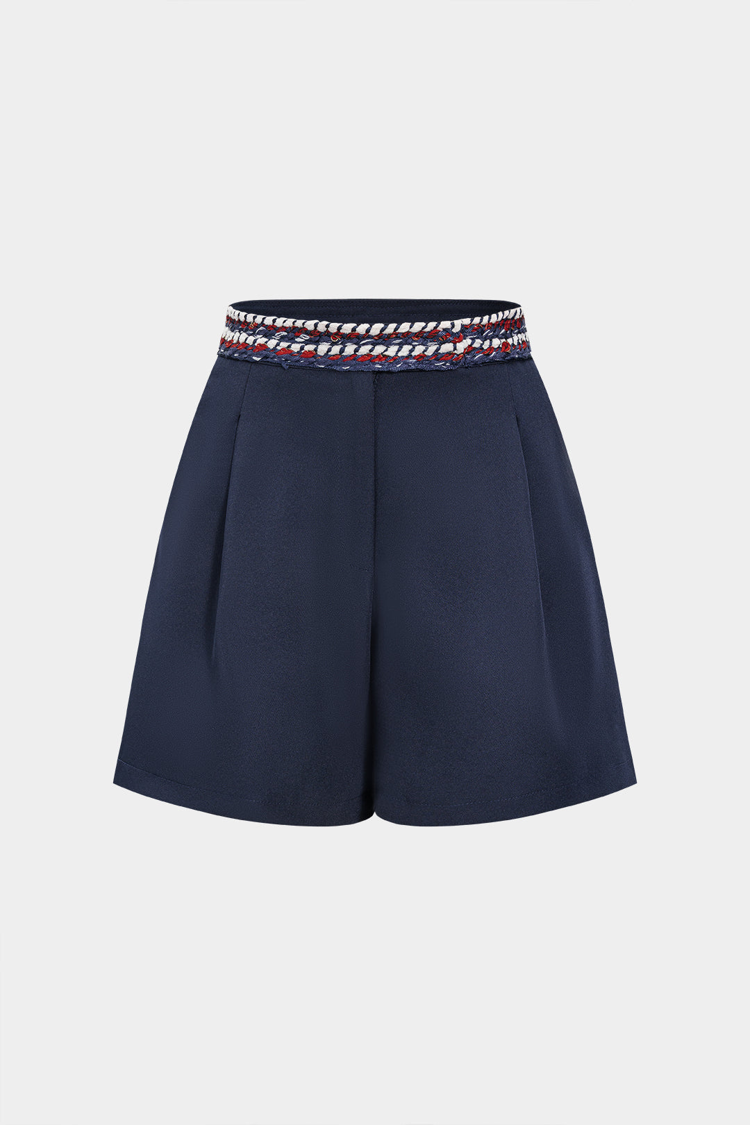 "Contrast Trim Wide Leg Shorts"