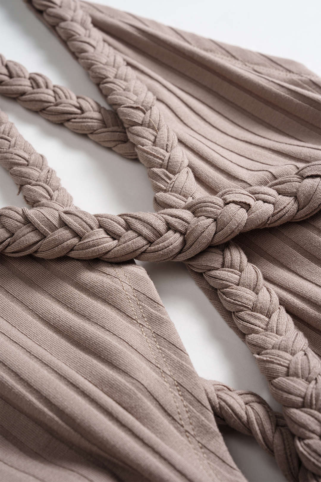 "Asymmetrical Braided Backless Sleeveless Maxi Dress"