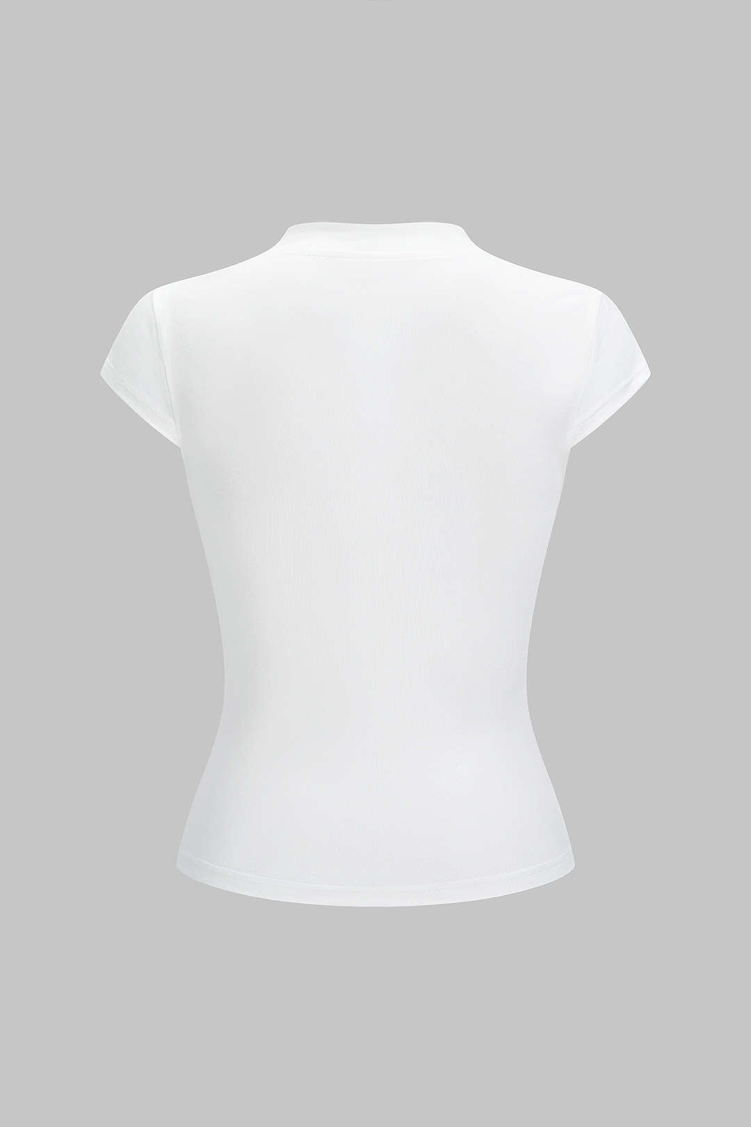 "Contrast Frog Button Cut Out Short Sleeve T-Shirt"