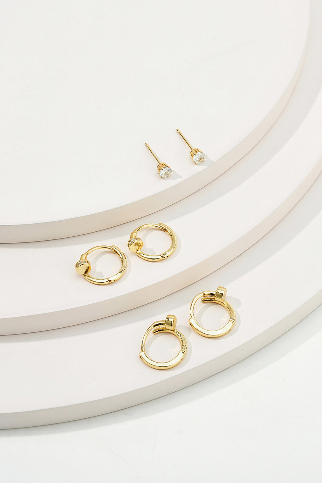 "Alloy Round Rhinestone Earrings"