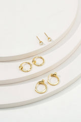 "Alloy Round Rhinestone Earrings"