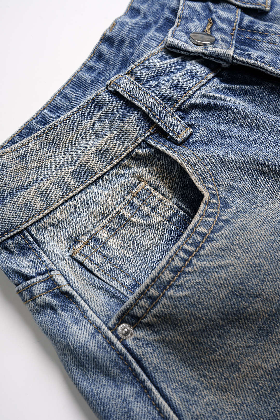 "Denim Asymmetrical Wide Leg Jeans"