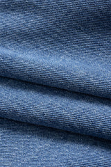 "Denim Asymmetrical Zipper Long-Sleeve Top"