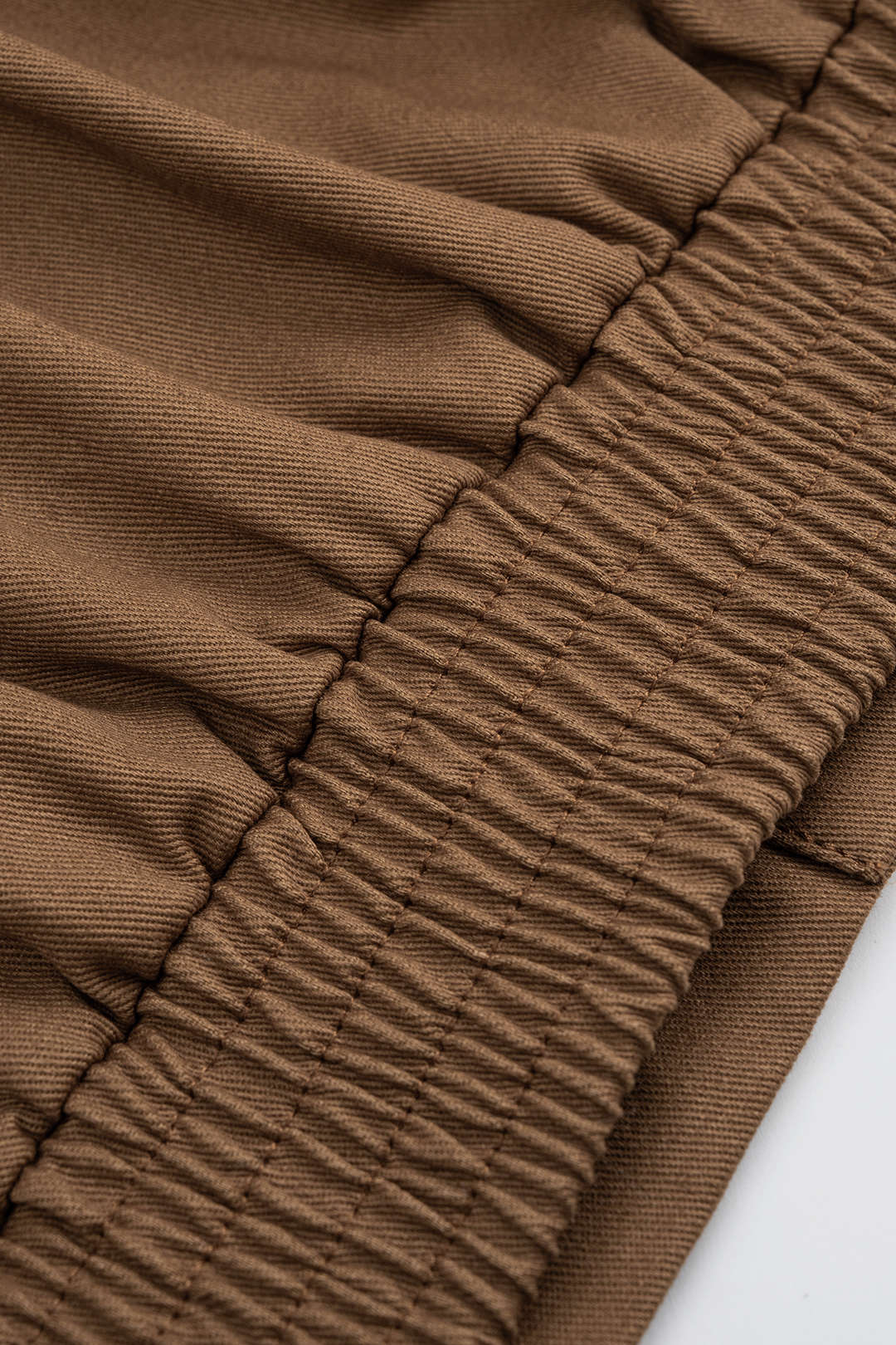 "Button Ruched Short-Sleeve Shirt"