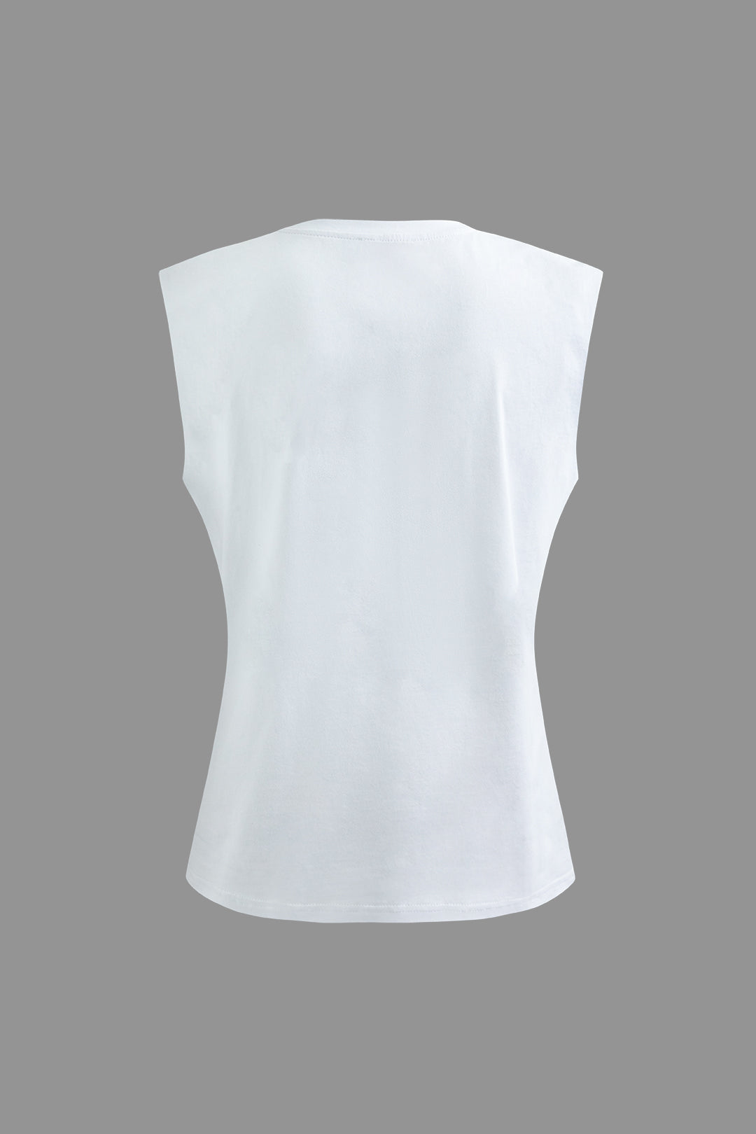 "Basic Solid Sleeveless T-shirt"