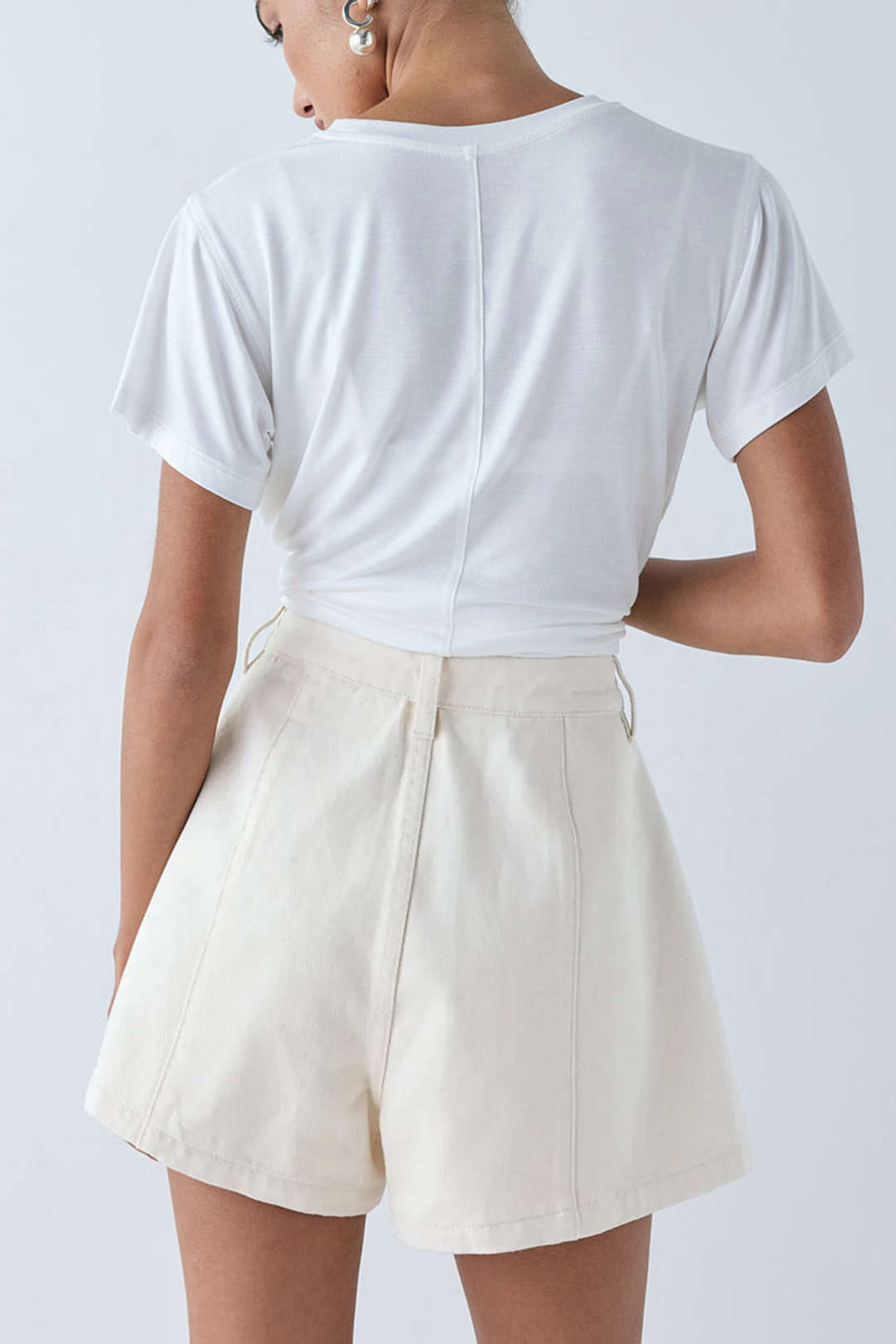 "Crossed Strappy High Waist Wide Leg Shorts"
