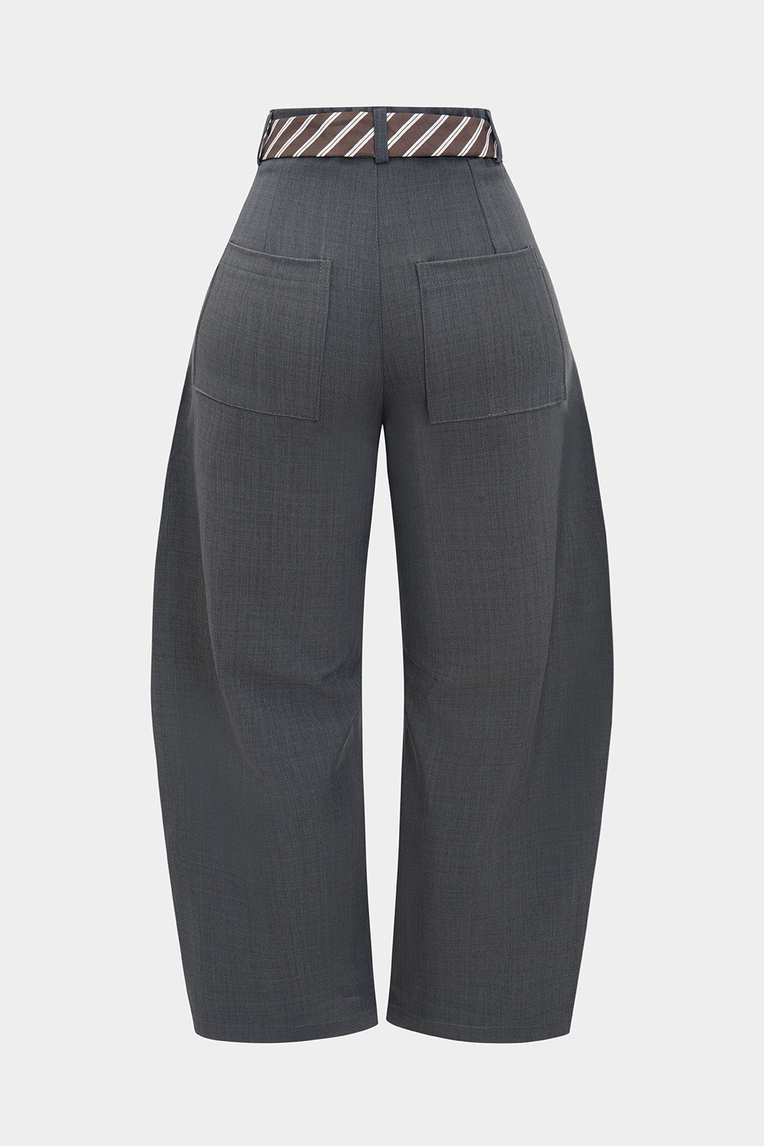 "Belted Barrel Trousers"