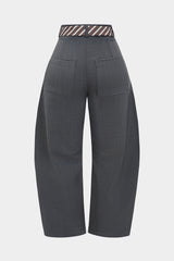 "Belted Barrel Trousers"