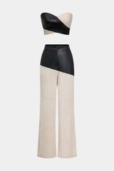 "Contrast Zipper Tube Top"