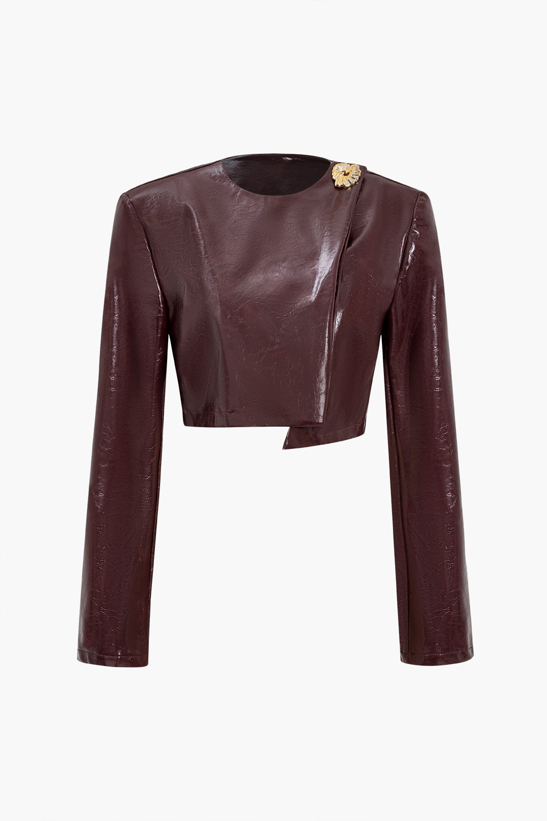 "Asymmetrical Faux Leather Skirt Set"