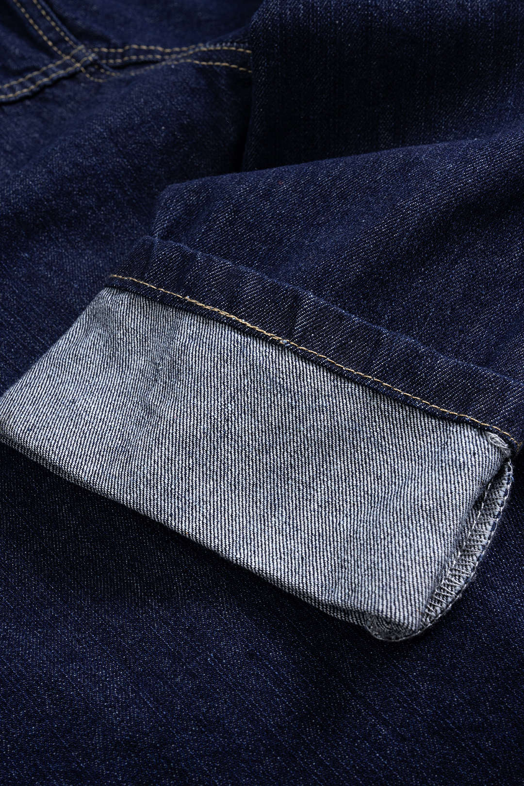 "Denim Button Cuffed Long-Sleeve Top"