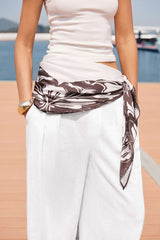 "Contrast Ruched Tie-Up Knotted Pants"