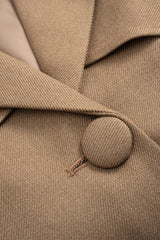 "Button Ruffle Ruched Notched Lapel Jacket"