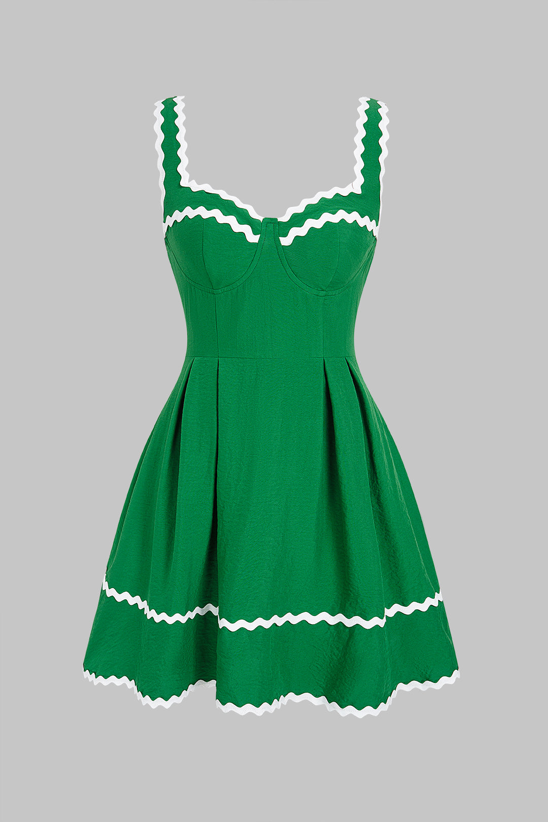 "Contrast Binding Zipper Slip Sleeveless Mini Dress"