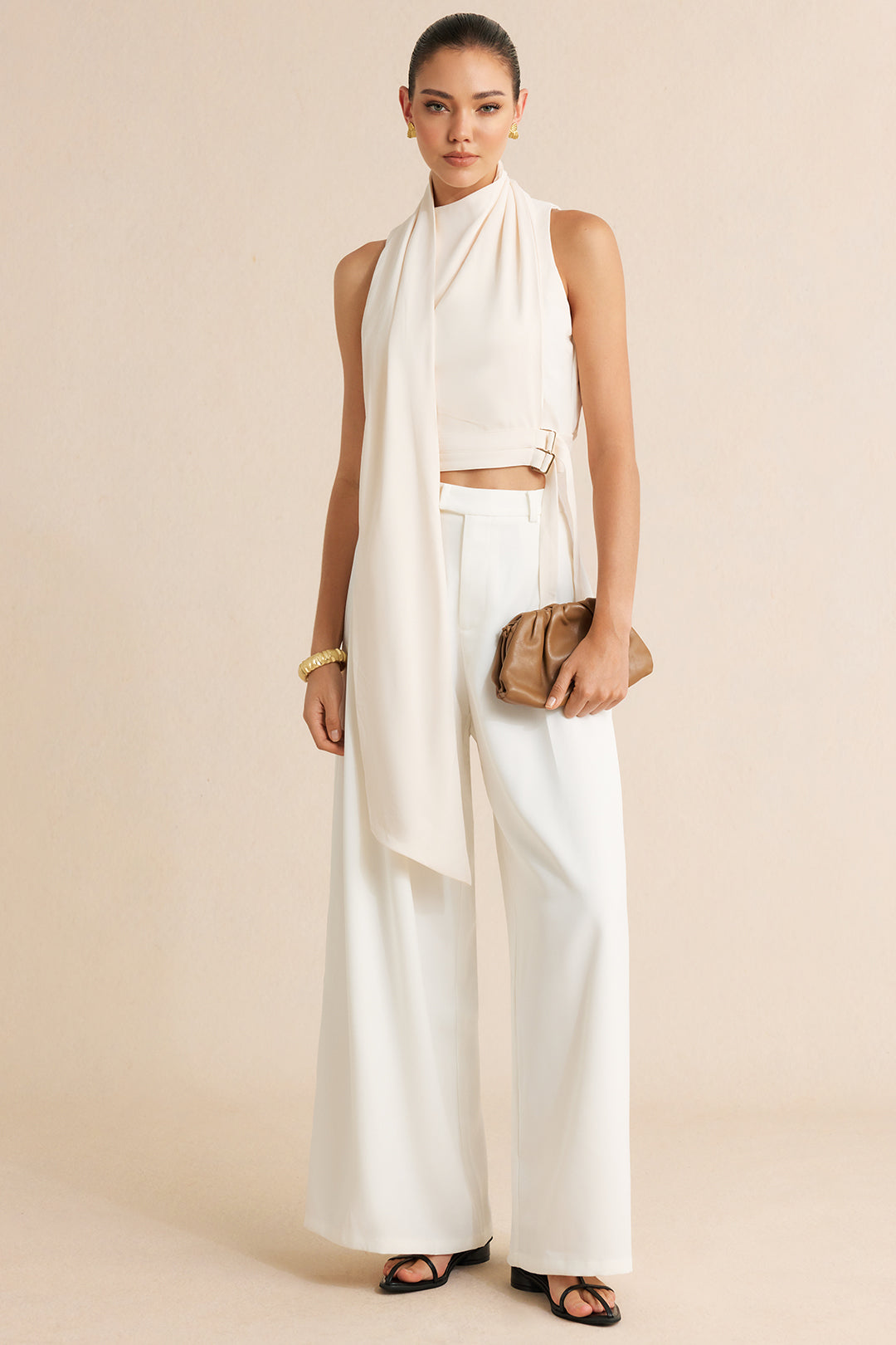 "Asymmetrical Tie-Up Tank Top"