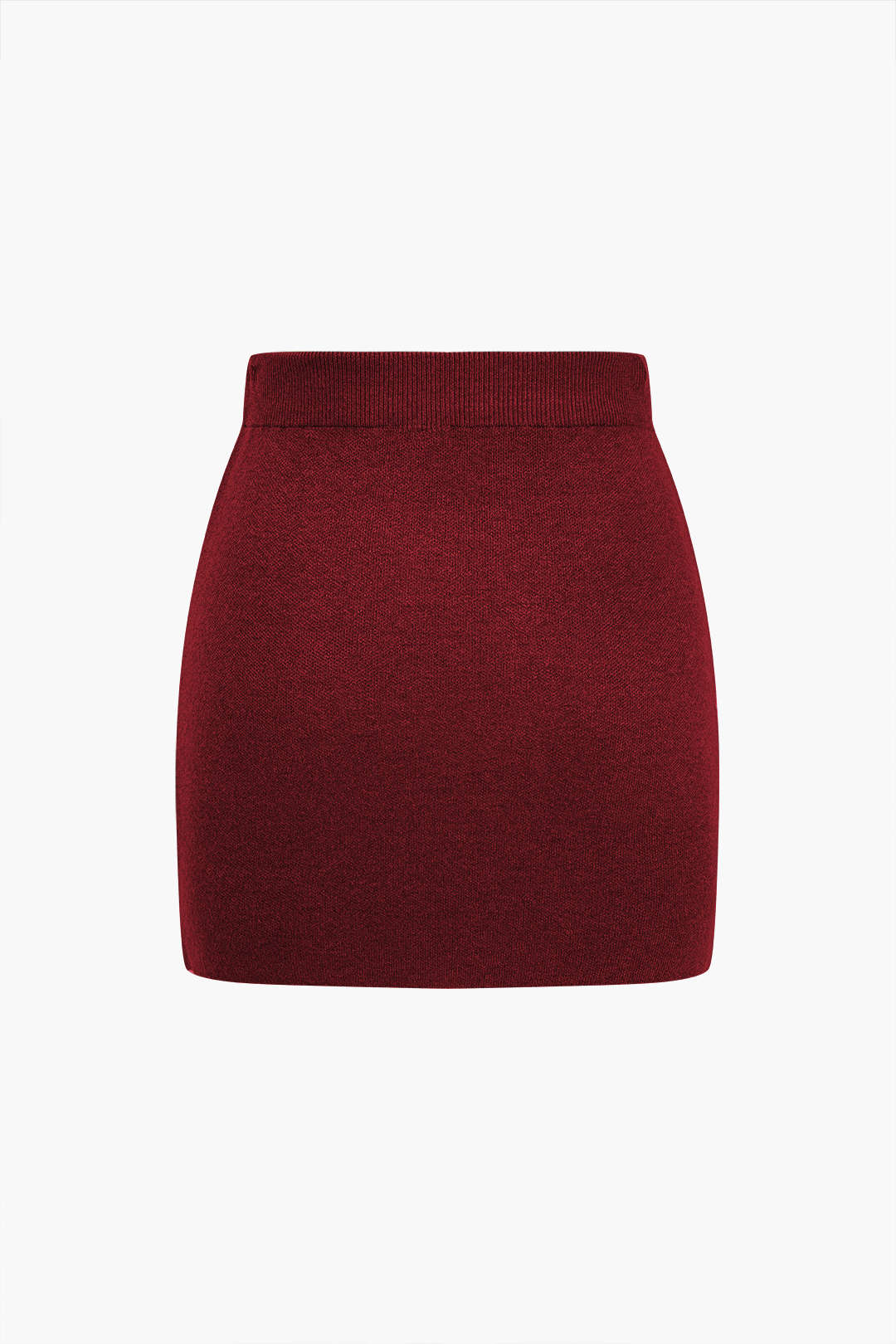 "Basic Solid Knit Mini Skirt"