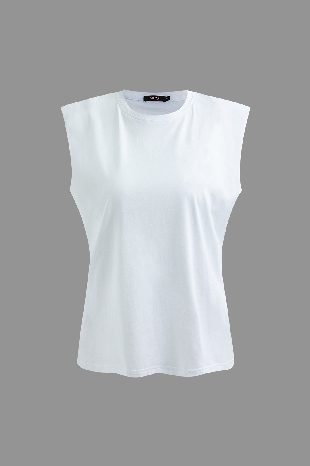 "Basic Solid Sleeveless T-shirt"