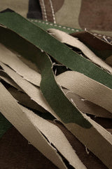 "Camo Frayed Patchwork Fringe Mini Skirt"