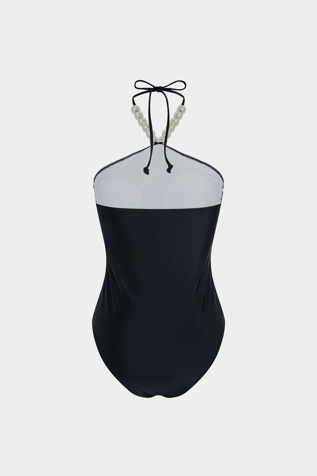 "Contrast Beaded Halter Neck Swimsuit"