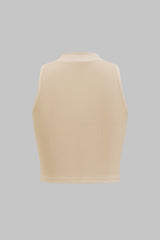 "Basic Textured Sleeveless Tank Top"