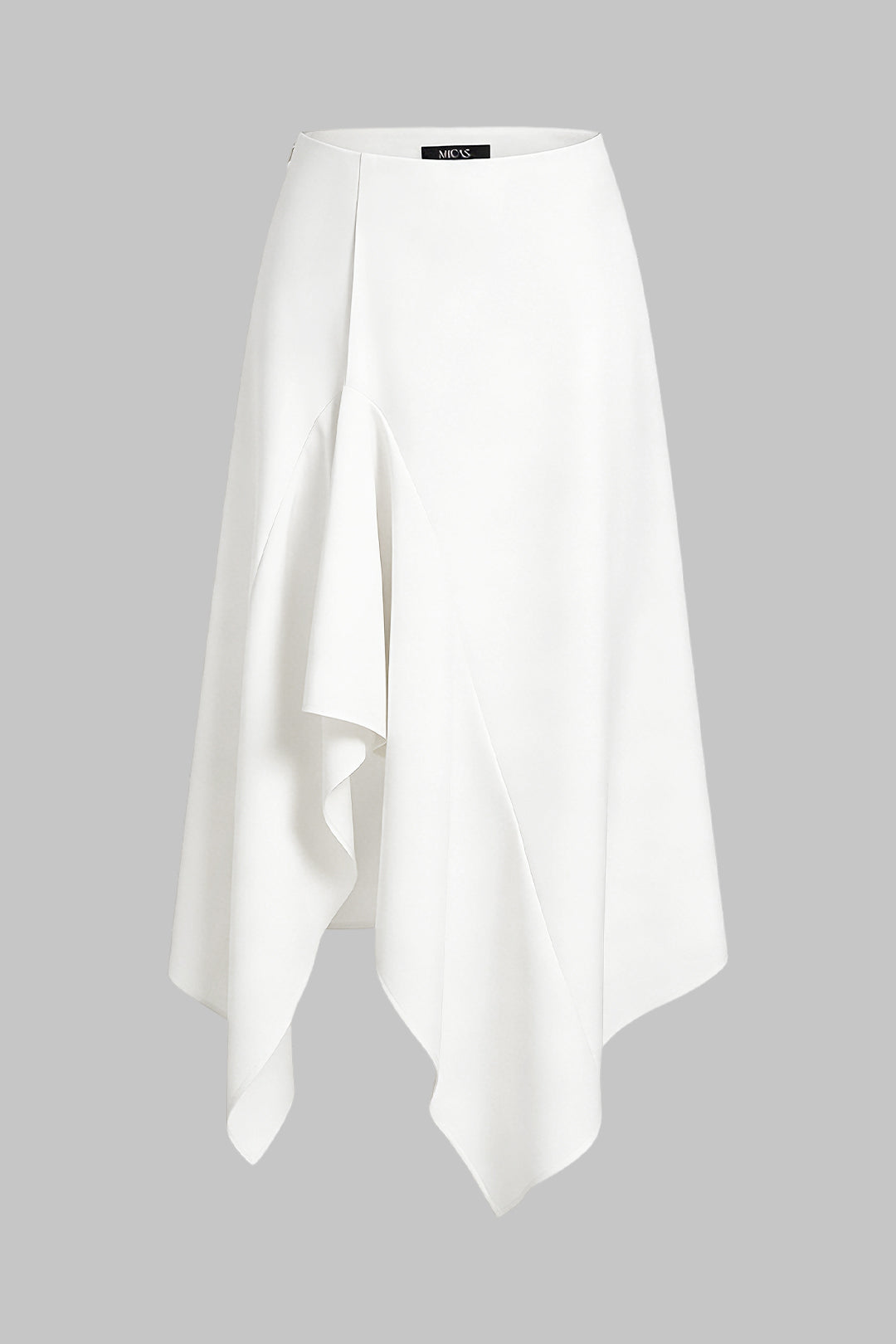 "Asymmetrical Hem High Waist Skirt"