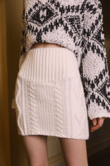 "Cable Knit Mini Skirt"