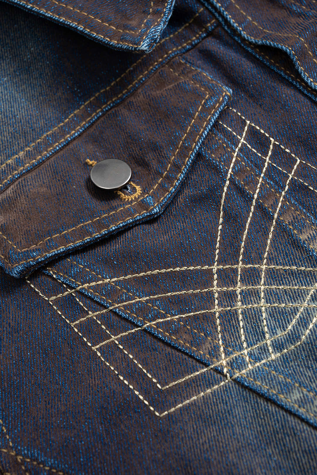 "Denim Button Shoulder Pads Outerwear"