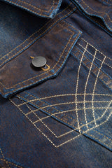 "Denim Button Shoulder Pads Outerwear"