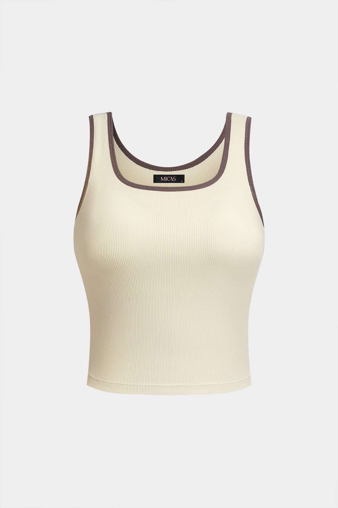 "Contrast Binding Square Neck Tank Top"