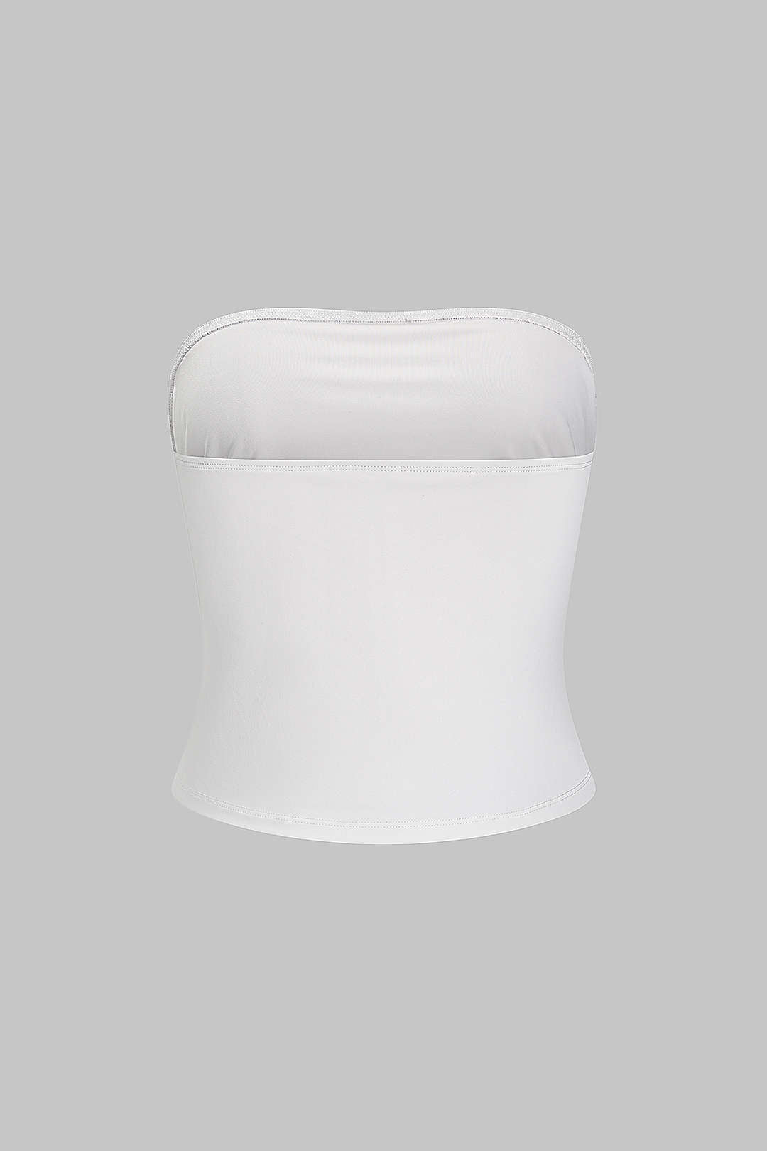 "Basic Solid Ruched Tube Top"