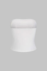 "Basic Solid Ruched Tube Top"