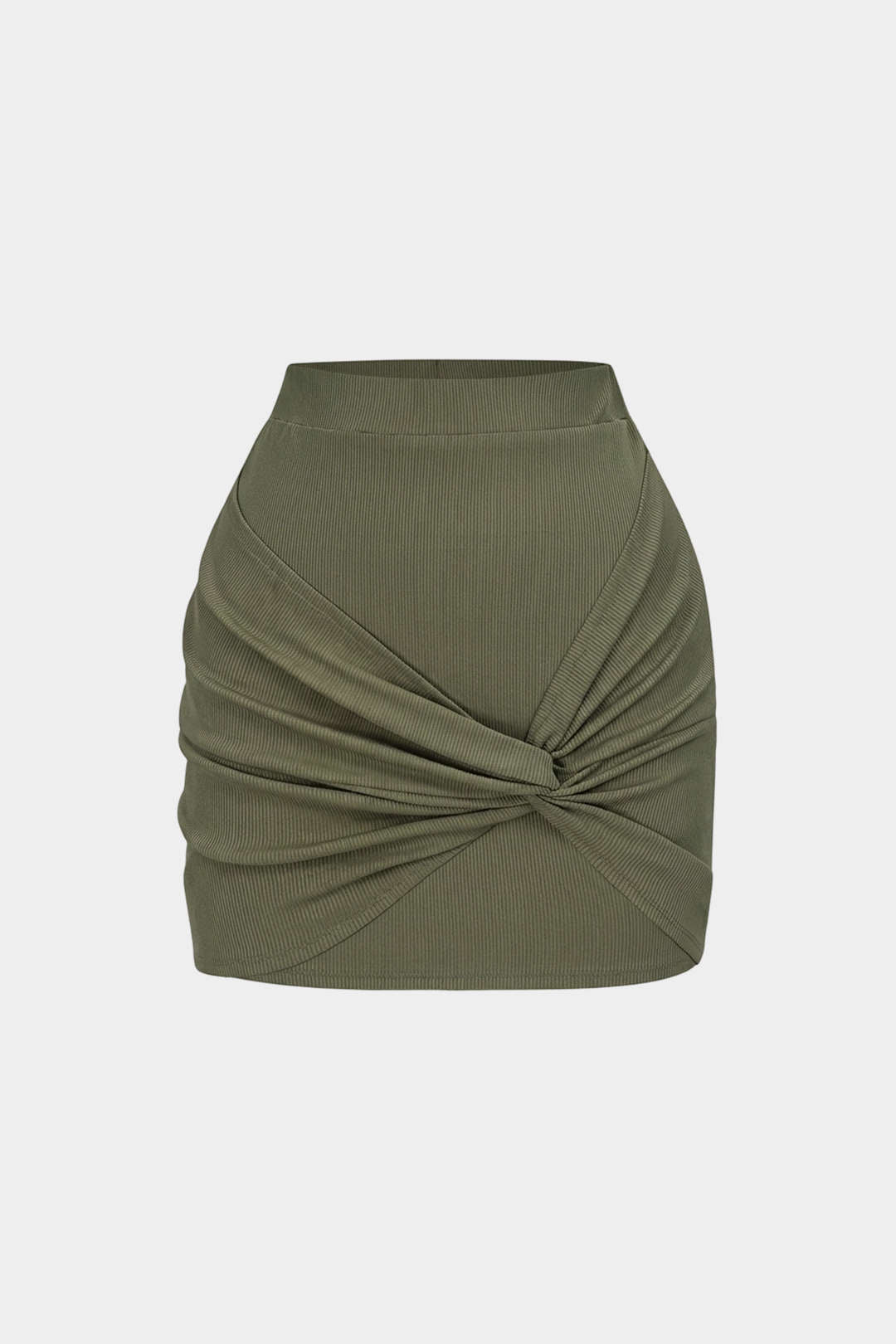 "Asymmetrical High Waist Twist Knot Skirt"